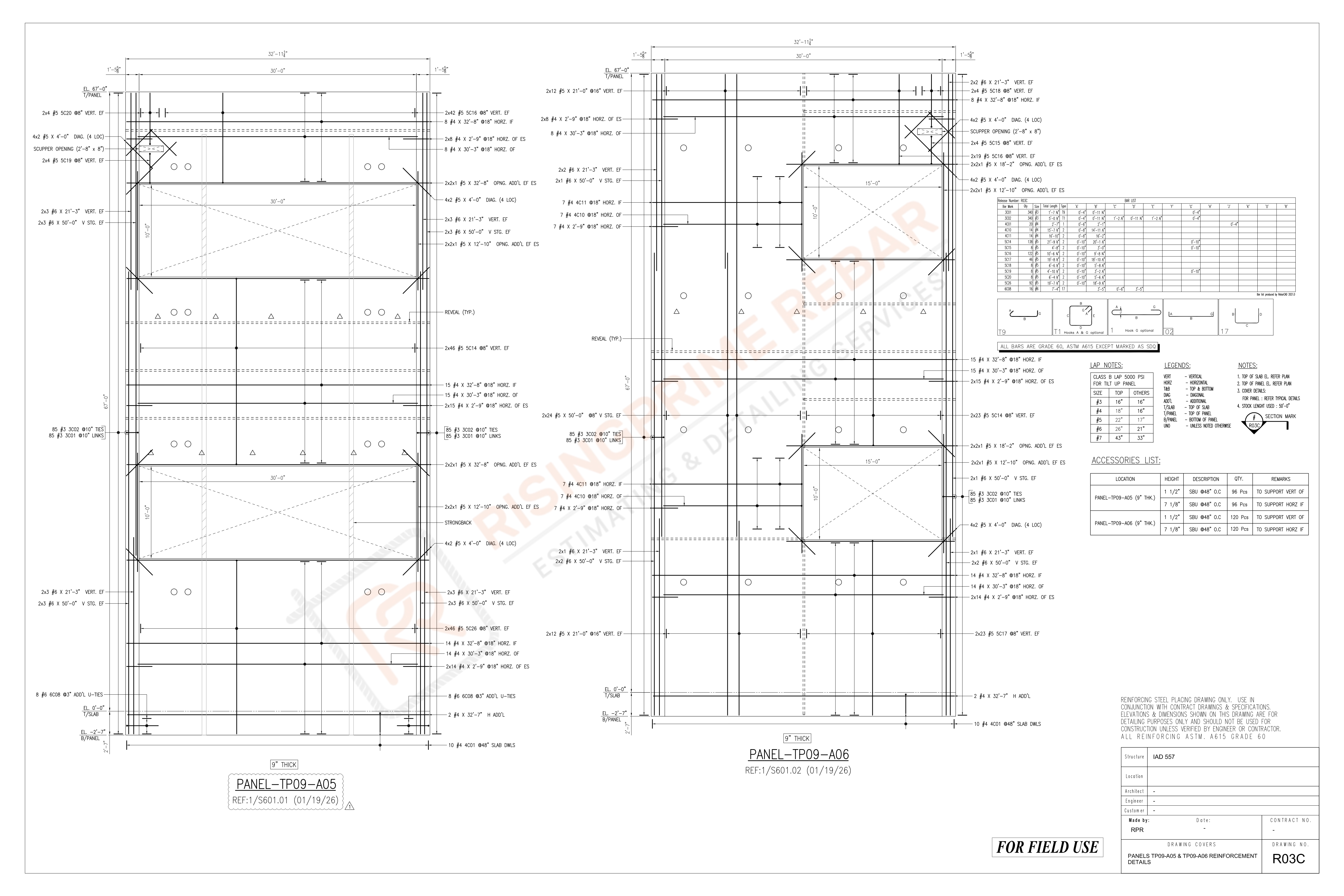 Tilt Panel Opening Details and Sections - Sheet 4